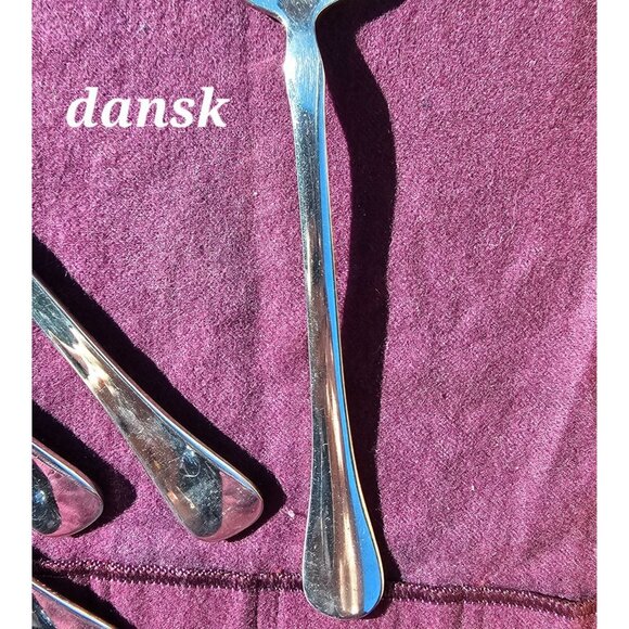 4 Escapade by Dansk Oval Soup Spoons 6" plain rounded end vtg minimalist MCM - Picture 7 of 7